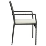 vidaXL Ensemble à manger de jardin coussins 5Pièces Noir Résine tressée