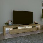 vidaXL Meuble TV avec lumières LED Chêne sonoma 230x36 5x40 cm