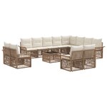 vidaXL Ensemble de canapé de jardin 13 Pièces Beige et blanc crème