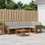 vidaXL Ensemble de canapés d'extérieur 6 Pièces Naturel et gris clair