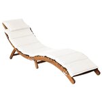 vidaXL Chaises longues et coussins 2Pièces Crème blanc Bois massif acacia