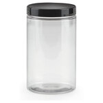 Bocal plastique 400 ml à couvercle noir vissant (lot de 100)