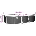 vidaXL Piscine ovale avec parois en acier 610x360x120 cm Blanc