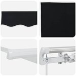 vidaXL Auvent Manuel Rétractable Noir 450 x 350 cm