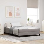 vidaXL Lit à ressorts avec matelas Taupe 160 x 200 cm tissu