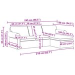 vidaXL Canapé Gris clair 215 x 138 x 80 cm tissu