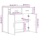vidaXL Buffets 2 Pièces sonoma gris 79x38x80 cm bois d'ingénierie