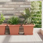 vidaXL Plateau carré à fleurs 6 Pièces Rouge brique 21 x 21 x 2 cm