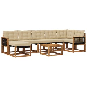 vidaXL Ensemble de canapés d'extérieur 8 Pièces Naturel et Beige