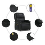 vidaXL Fauteuil de massage inclinable Noir Similicuir