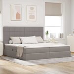 vidaXL Lit de Rangement Taupe 200 x 200 cm Cuir synthétique