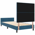 vidaXL Lit à ressorts avec tête de lit Bleu foncé 90 x 190 cm Velours