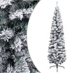vidaXL Sapin de Noël artificiel mince pré-éclairé et boules vert 180cm