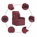 vidaXL Fauteuil inclinable électrique Rouge bordeaux Tissu