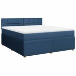 vidaXL Sommier à lattes de lit avec matelas Bleu 180x200 cm Tissu