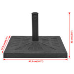 vidaXL Base carrée de parasol Résine Noir 12 kg