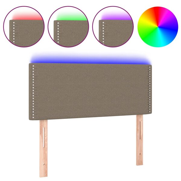 vidaXL Tête de lit à LED Taupe 80x5x78/88 cm Tissu