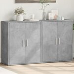 vidaXL Buffets 2 Pièces gris béton 60x31x70 cm bois d'ingénierie