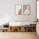 vidaXL Lit de rangement en chêne fumé 75x190 cm