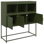 vidaXL Buffet vert olive 100 5x39x107 cm acier