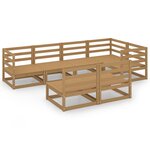 vidaXL Salon de jardin 7 Pièces marron miel bois de pin massif