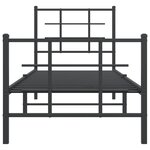 vidaXL Cadre de lit métal sans matelas avec pied de lit noir 80x200 cm