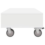 vidaXL Table d'appoint avec roues Blanc 90 x 50 x 30 cm