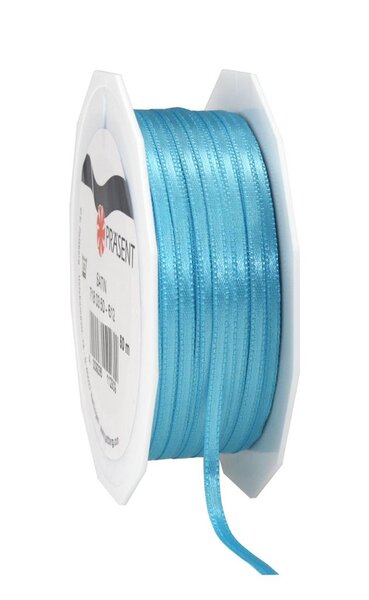 Satin double face 50-m-rouleau 3 mm aigue marine