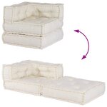 vidaXL Pouf modulaire crème 70x70x54 tissu