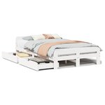 vidaXL Cadre de lit sans matelas blanc 135x190 cm bois de pin massif