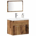 vidaXL Ensemble de mobilier de salle de bain 3 Pièces Bois Ancien