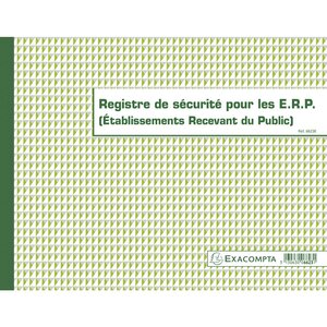 Piqûre 24x32cm Registre de sécurité pour les établissement recevant du public- 32 pages x5 EXACOMPTA