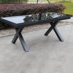 Table de jardin extensible 10 places xeres gris aluminium 180/240x100x77cm