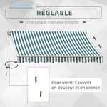 Auvent manuel de jardin terrasse store aluminium retractable 4L x 3l m vert et blanc