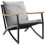 vidaXL Ensemble de meubles de balcon avec coussins 3 Pièces noir acier