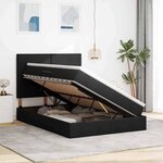 vidaXL Lit avec rangement et matelas Noir 140 x 200 cm Polyester