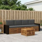 vidaXL Ensemble de canapés d'extérieur 5 Pièces Naturel et Anthracite