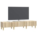 vidaXL Meuble TV Chêne Sonoma 147 x 34 5 x 30 cm Bois d'ingénierie