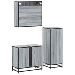 vidaXL Ensemble de meubles de salle de bain 3 Pièces Sonoma gris