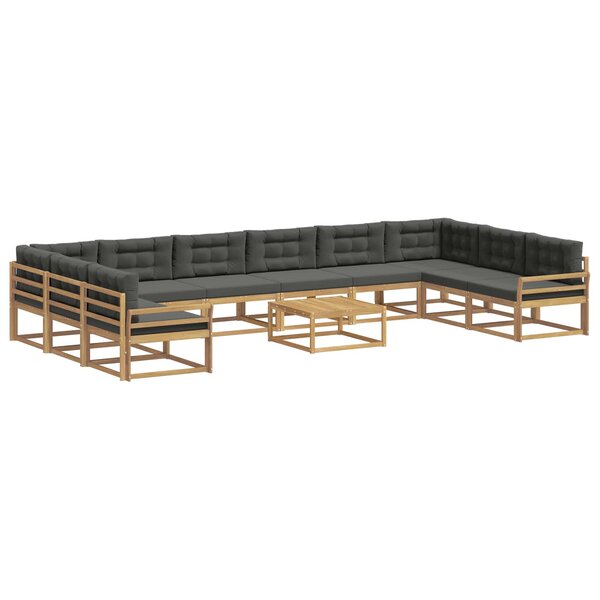 vidaXL Ensemble de canapés d'extérieur 11 pc Blanc et anthracite