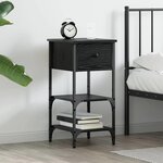 vidaXL Cabinet de Chevet avec tiroir Chêne noir 34 x 36 x 70 cm