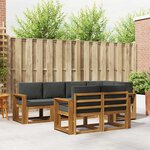 vidaXL Ensemble de canapés d'extérieur 7 Pièces Naturel et Anthracite