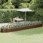 vidaXL Lit surélevé de jardin Acier galvanisé marron