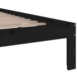 vidaXL Cadre de lit Noir Bois massif 200x200 cm