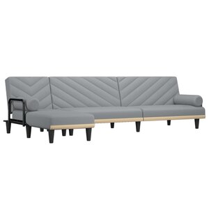 vidaXL Canapé-lit en forme de L gris clair 260x140x70 cm tissu