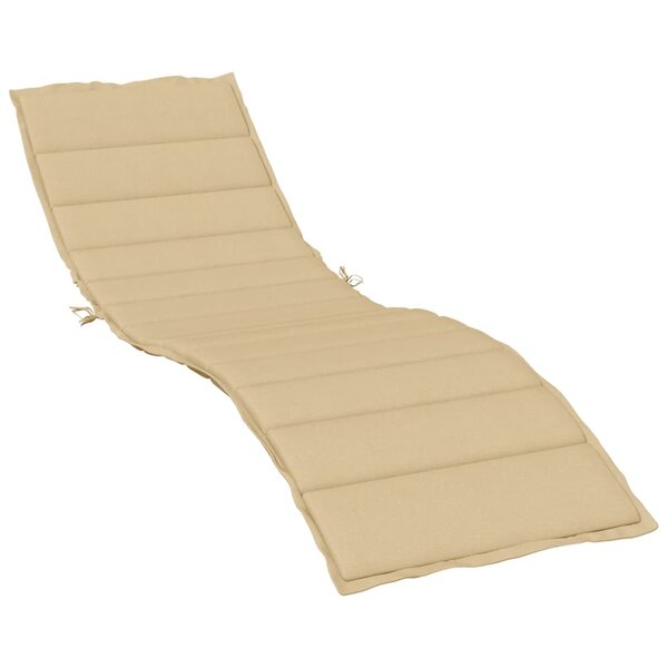 vidaXL Coussin de chaise longue beige mélangé 200x50x4 cm tissu