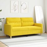 vidaXL Canapé à 2 places Jaune clair 140 cm Tissu