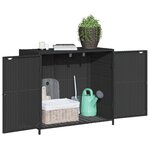 vidaXL Armoire de rangement de jardin noir 83x45x76 cm résine tressée