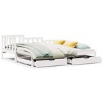 vidaXL Lit de jour avec gigogne et tiroirs sans matelas blanc 90x190cm