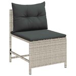 vidaXL Ensemble de canapé de jardin 6 Pièces Gris clair  gris foncé